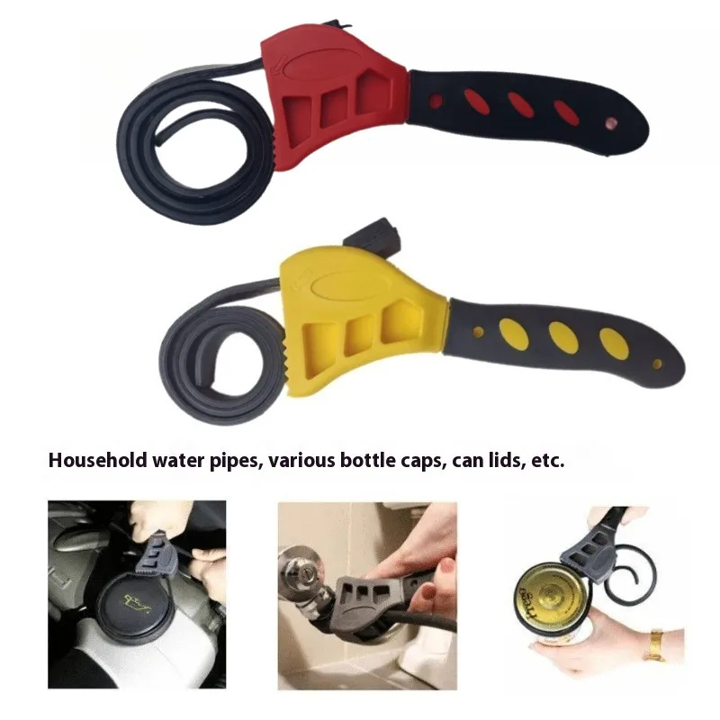 Pipe Wrench Adjustable - 6 Inch Adjustable Rubber Strap Wrench