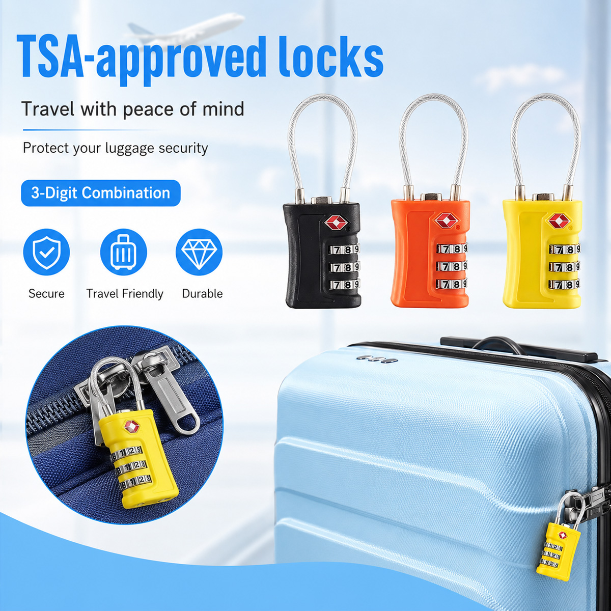 TSA Approved Luggage Lock 3 Di - огляд і ціна Home Improvement Hardware