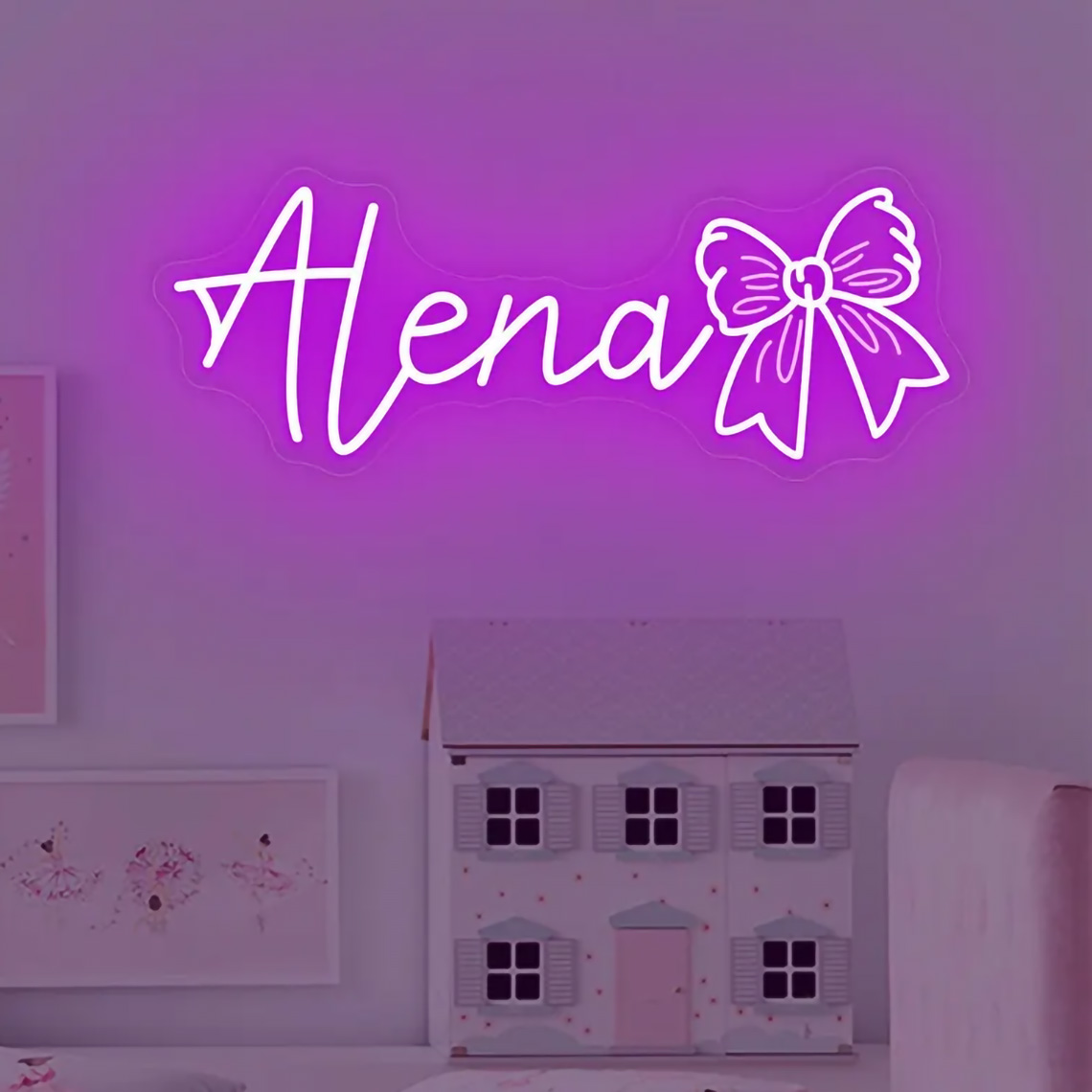 Custom Bow Name Neon Sign for  - огляд і ціна Home Improvement Kids