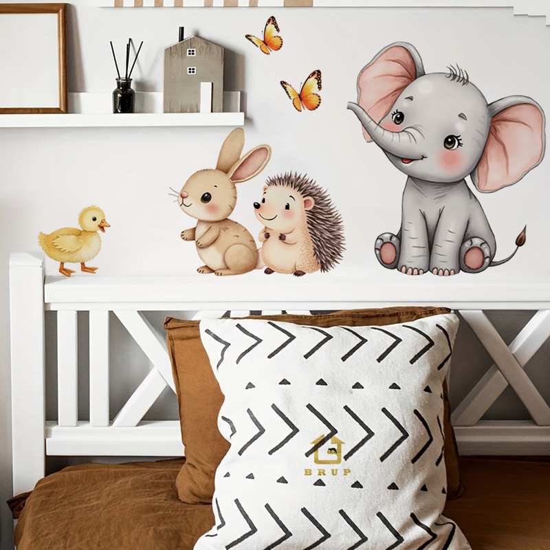 Cartoon Animal Wall Sticker -  - огляд і ціна Home Improvement Kids
