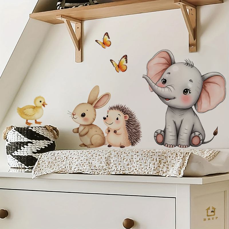 Cartoon Animal Wall Sticker -  - огляд і ціна Home Improvement Kids